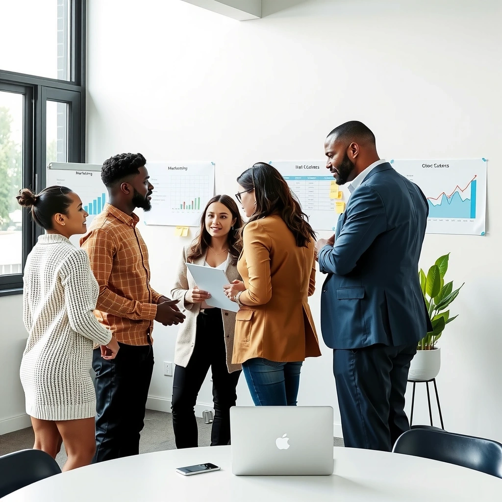 MarketingLogic team working together on strategic planning