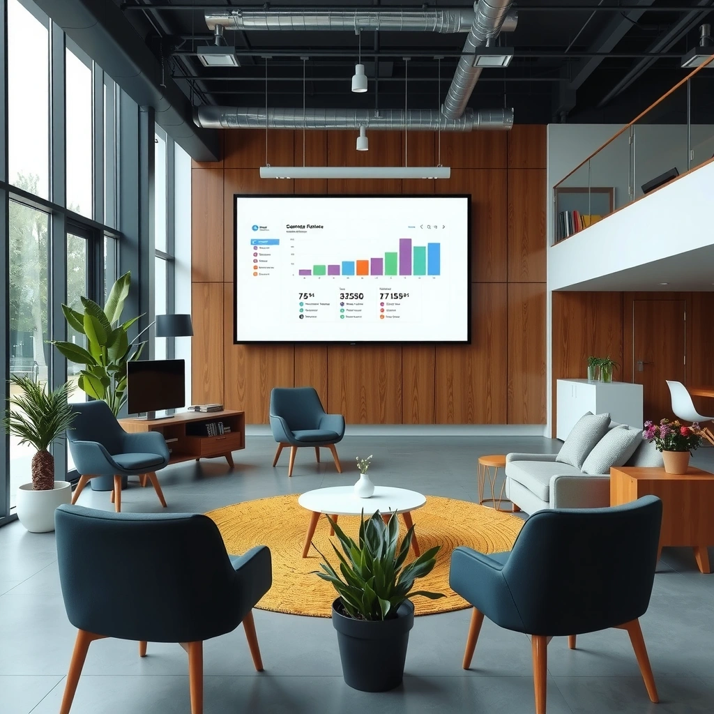 Modern office environment representing company culture
