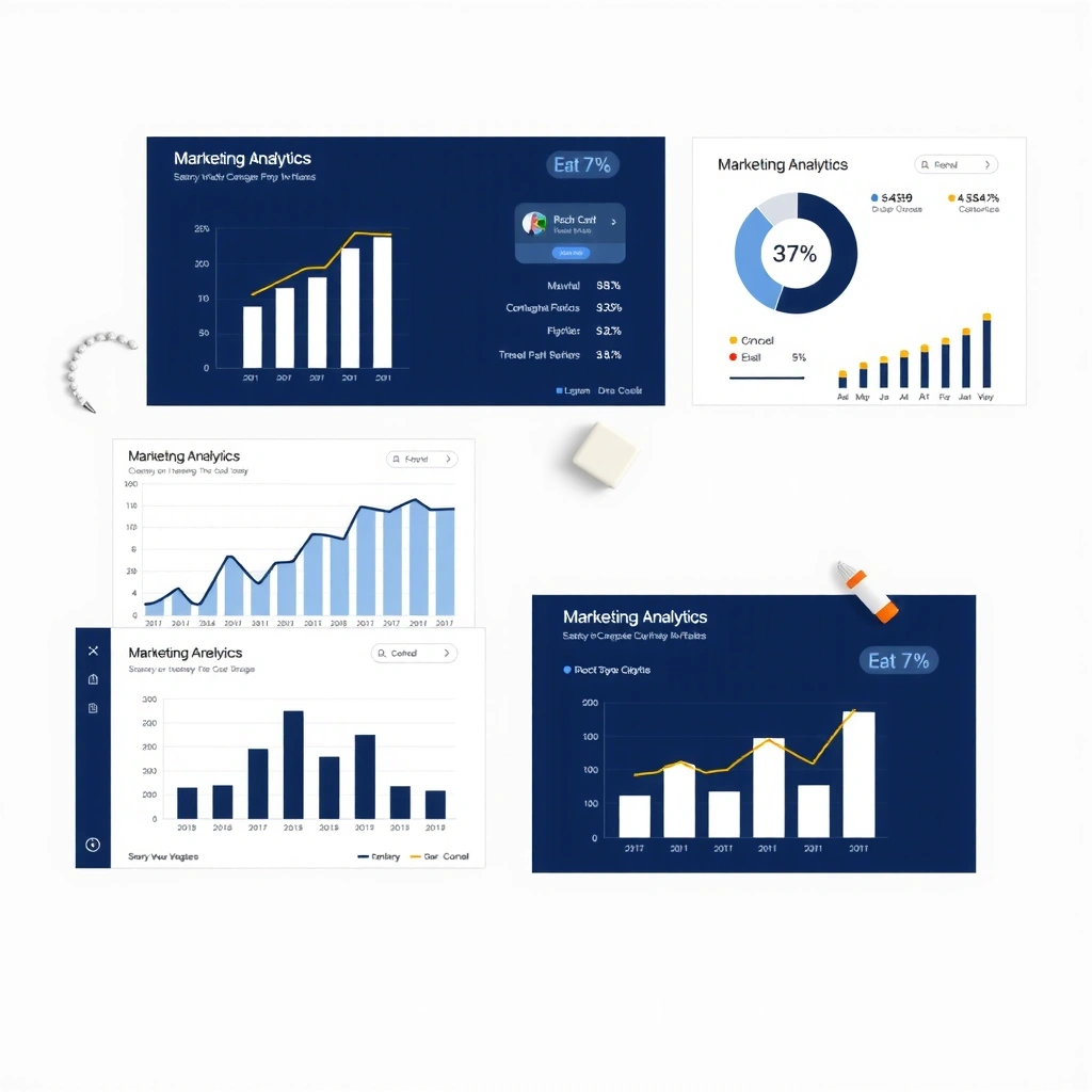 Strategic marketing analytics dashboard with data visualization