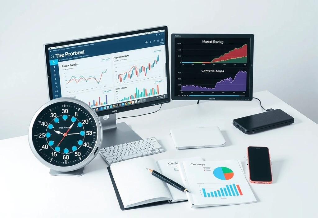 Market research analysts studying consumer behavior patterns and market trends with data visualization tools
